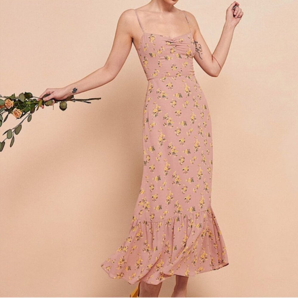 Reformation Emersyn Pink Floral Dress
